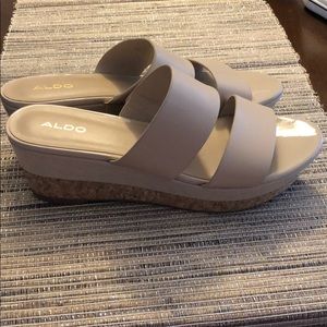 Aldo wedge slip on sandals